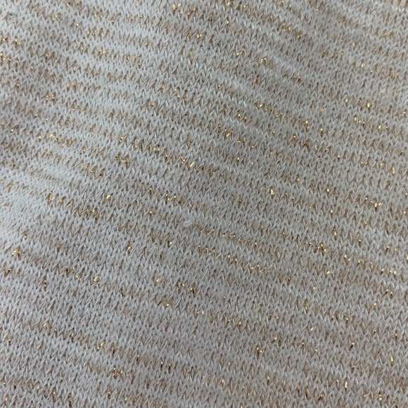 Free People Gold Metallic Fleck Ivory Lightweight Knit Cowl Neck Sweater Size XS - Picture 5 of 15